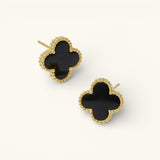 Clover Black Earrings