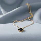 Clover Black Necklace