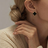 Clover Black Earrings