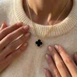 Clover Black Necklace